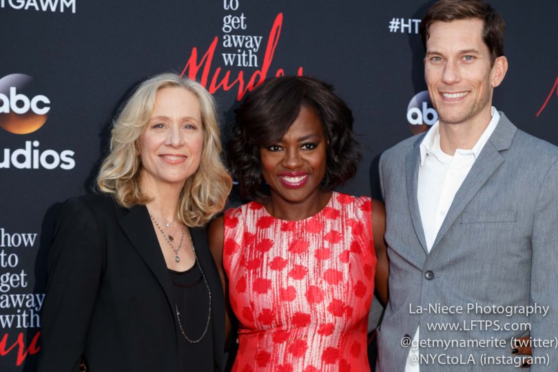 Betsy Beers,Viola Davis,Pete Nowalk attends the screening of How To Get Away With Murder ATAS